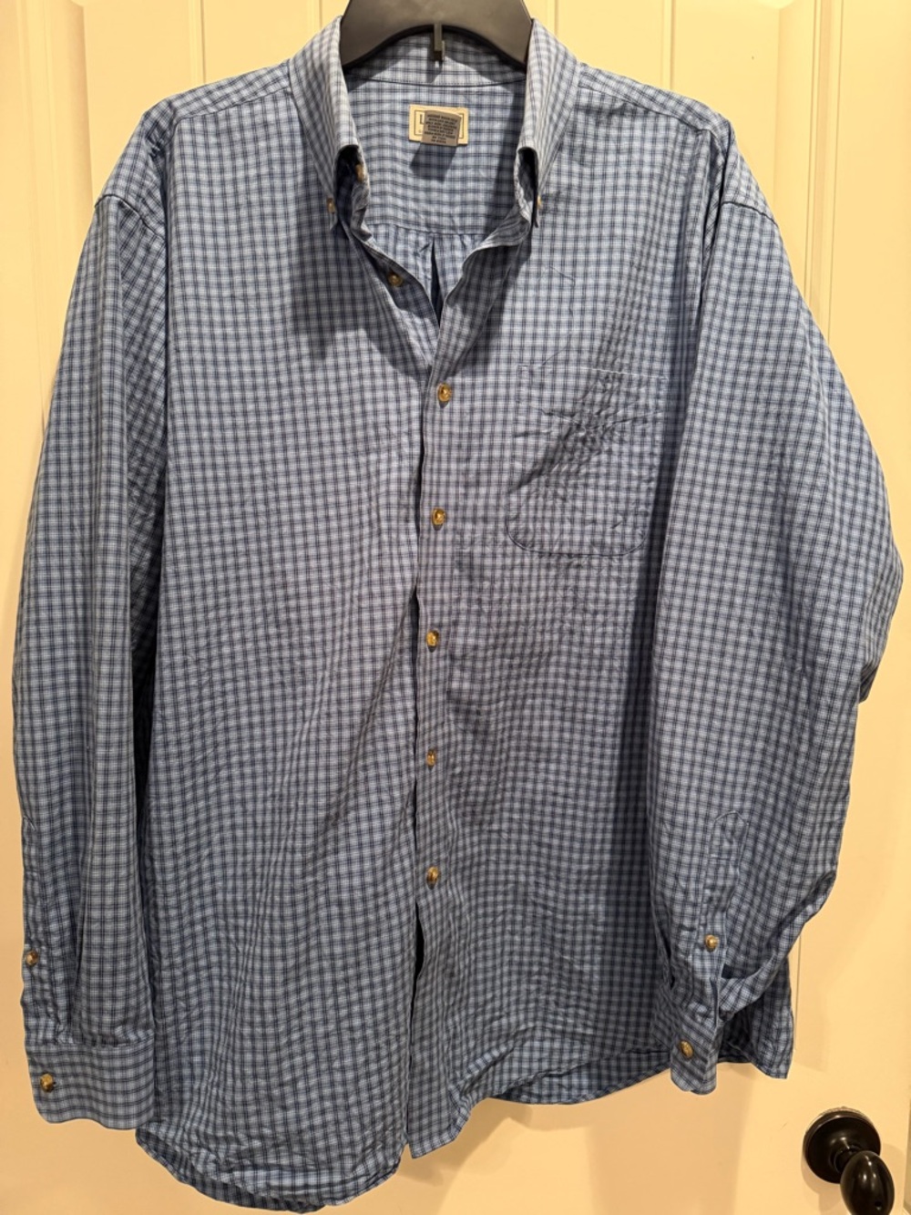 L.L. Bean Blue Gingham Button-Down Shirt
